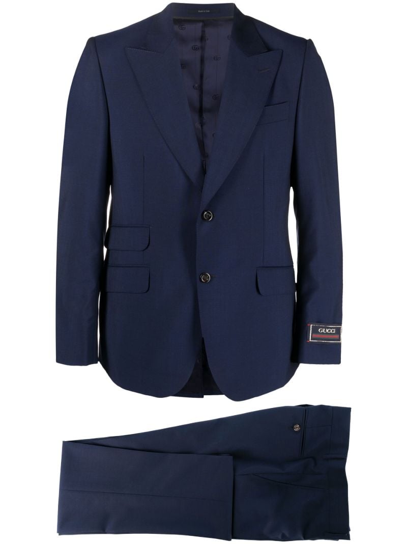 Blue Single-breasted Wool Suit