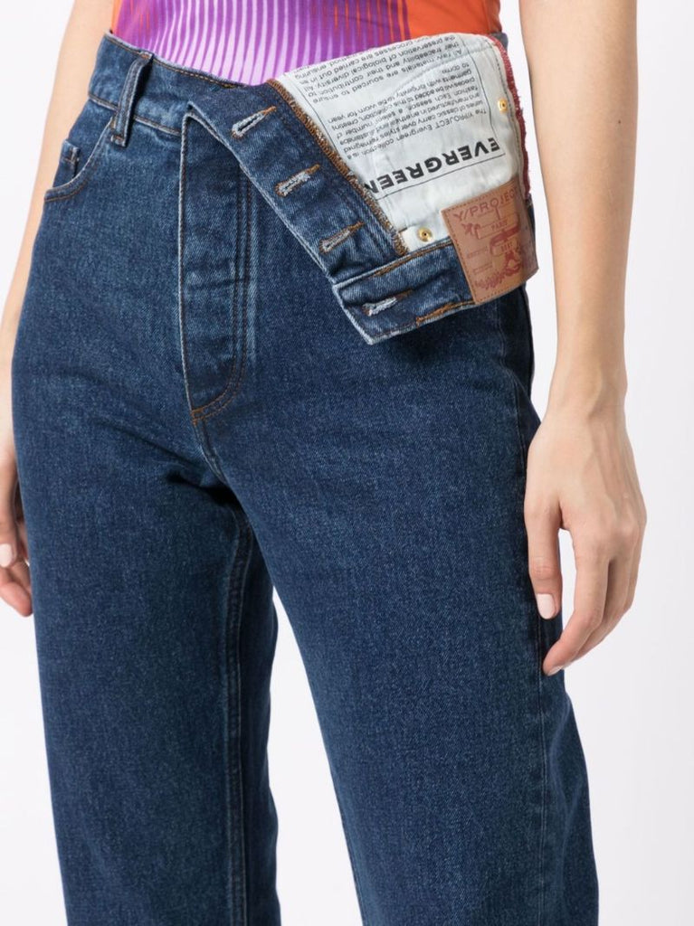 Blue Classic Asymmetric Waist Jeans