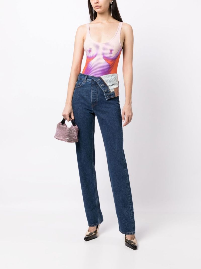 Blue Classic Asymmetric Waist Jeans