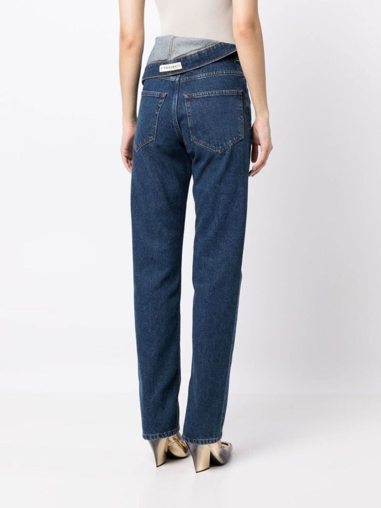 Blue Classic Asymmetric Waist Jeans