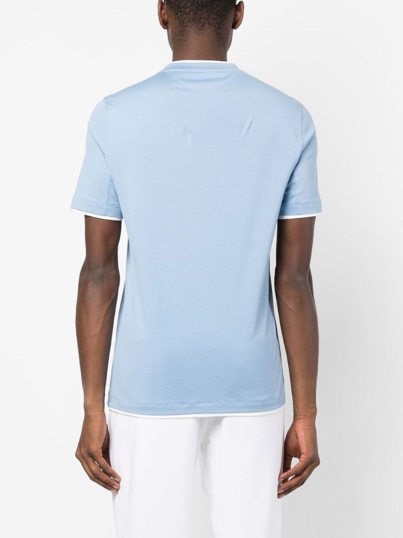 Blue Crew Neck Cotton T-shirt