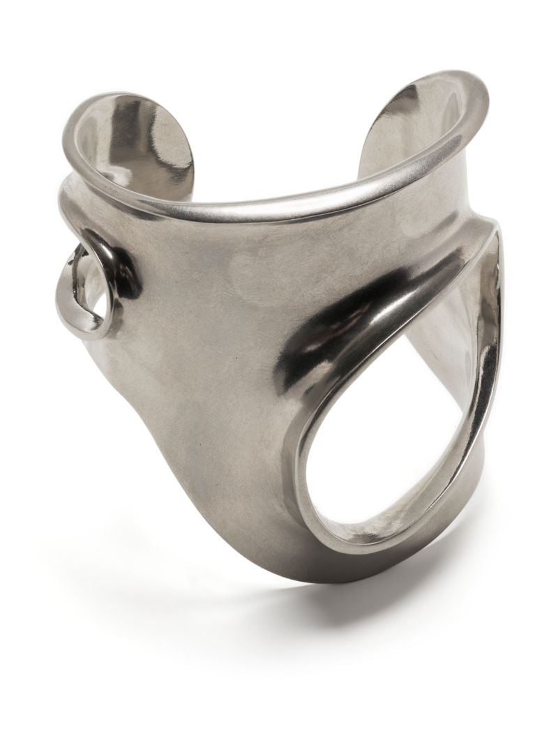 Silver-tone Sculptural Bangle Bracelet