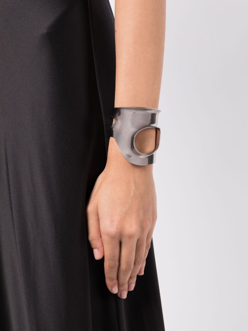 Silver-tone Sculptural Bangle Bracelet