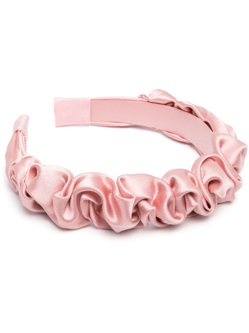 Pink Lia Ruffled Satin Headband
