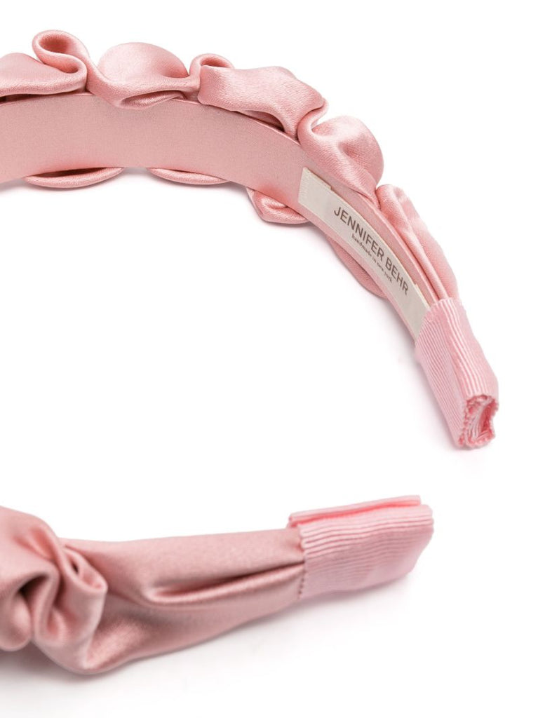 Pink Lia Ruffled Satin Headband