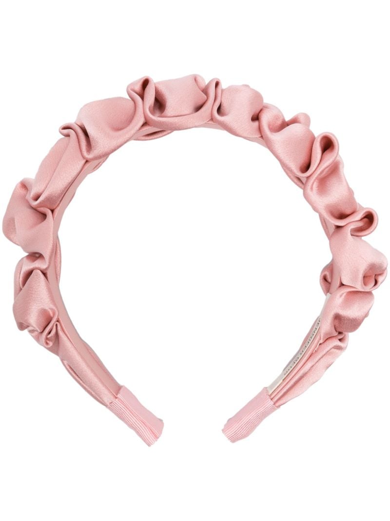Pink Lia Ruffled Satin Headband
