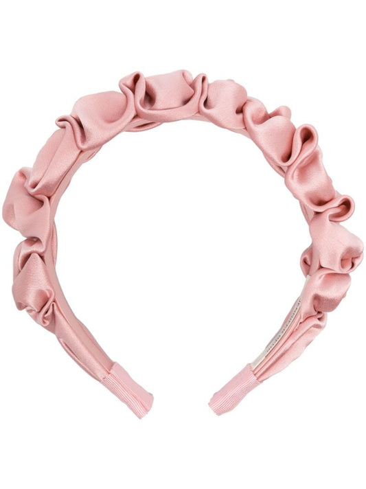 Pink Lia Ruffled Satin Headband