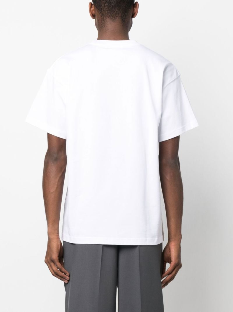 White Logo Print T-shirt