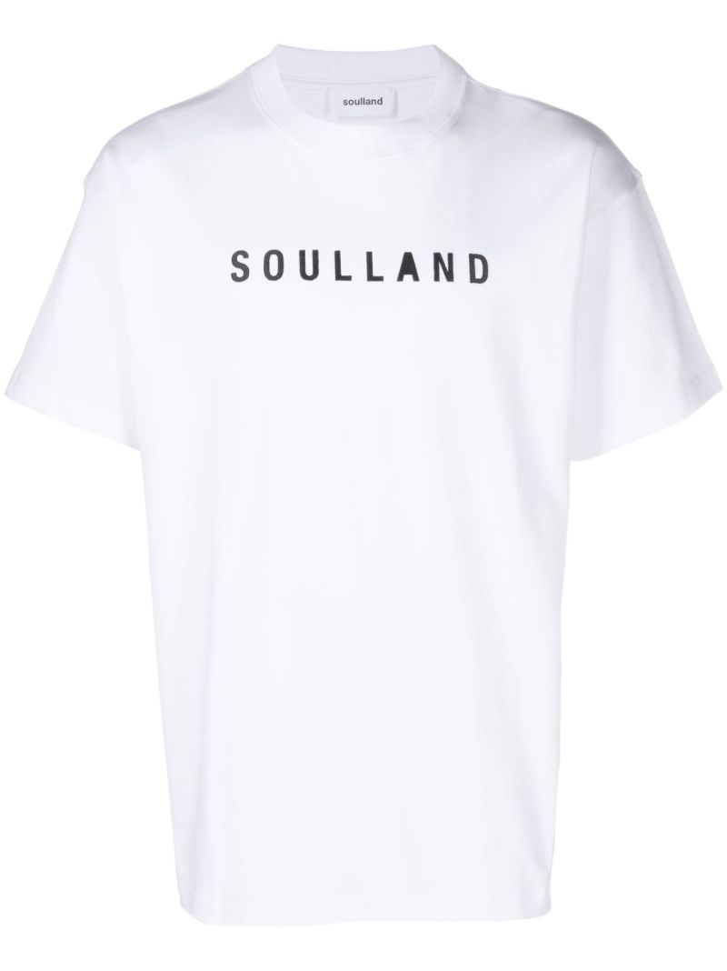 White Logo Print T-shirt