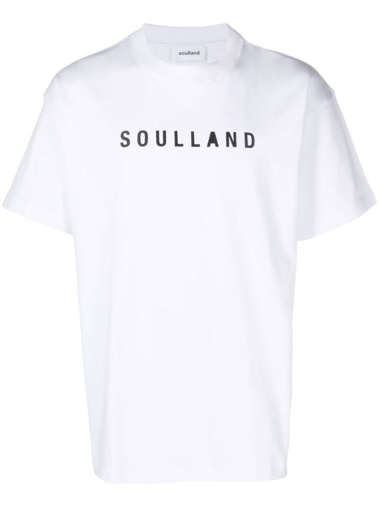 White Logo Print T-shirt