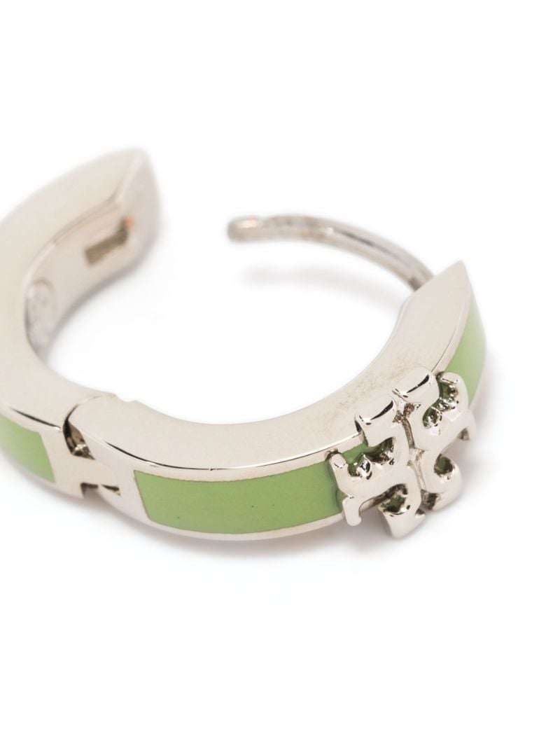 Silver and Green Kira Huggie Earrings