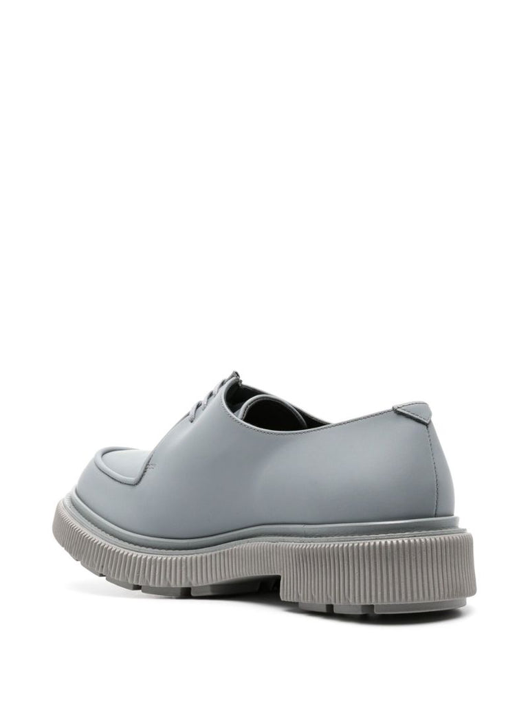 Slate Grey Lace Up Suede Platform Shoes