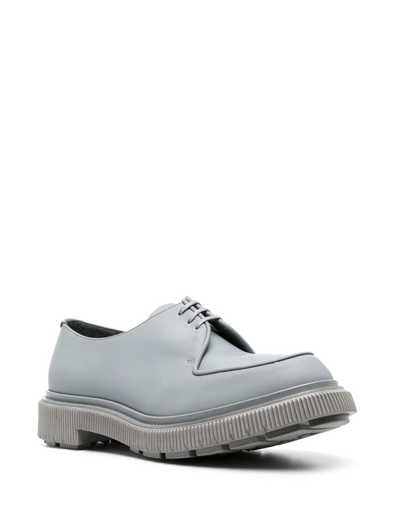 Slate Grey Lace Up Suede Platform Shoes