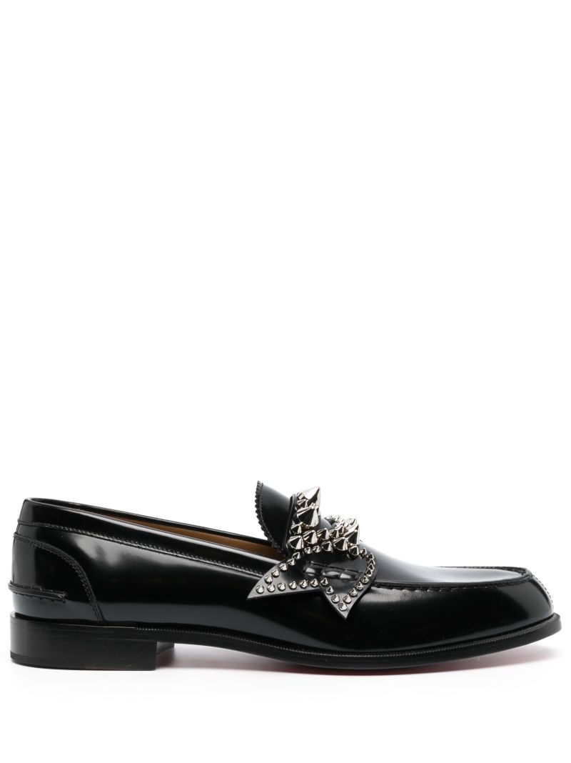 Black No Penny Spikes Loafers