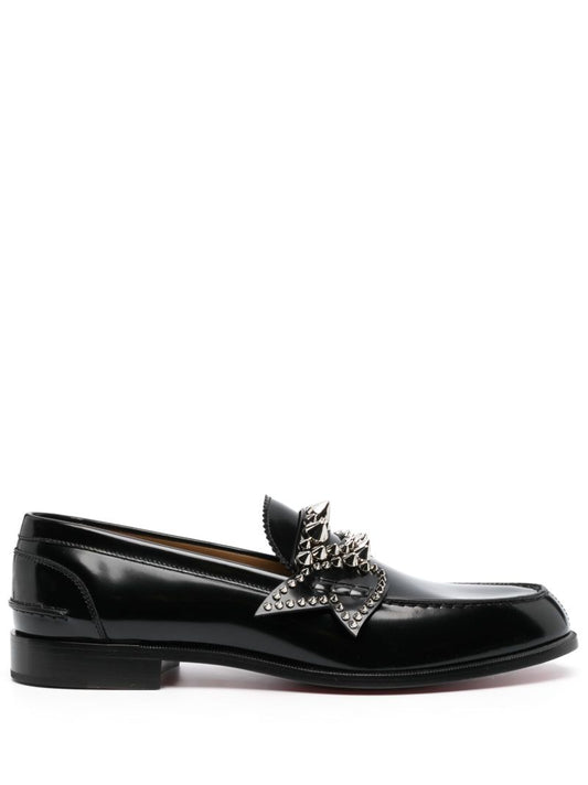 Black No Penny Spikes Loafers