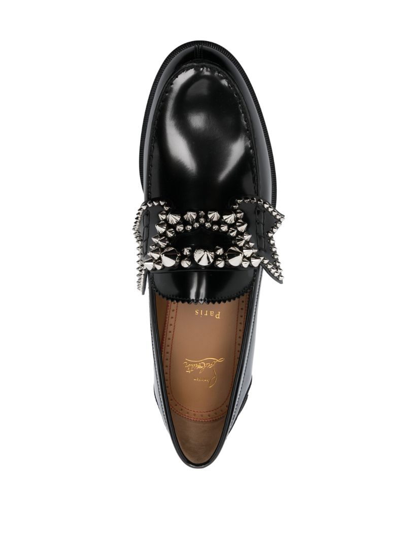 Black No Penny Spikes Loafers
