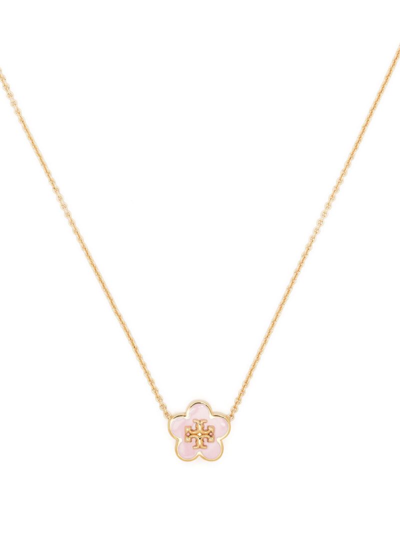 Gold-tone Flower Charm Necklace