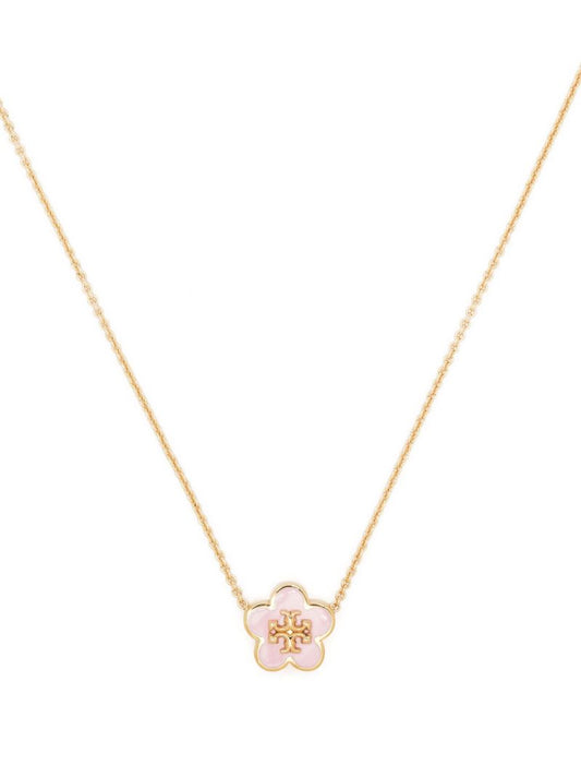 Gold-tone Flower Charm Necklace