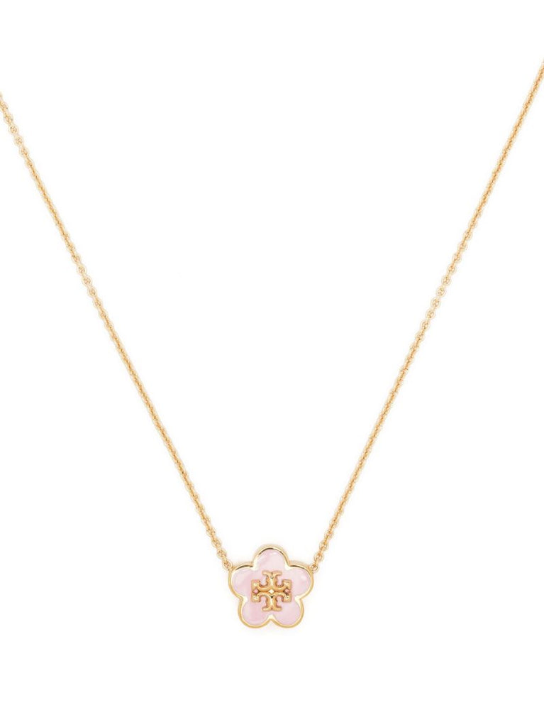 Gold-tone Flower Charm Necklace