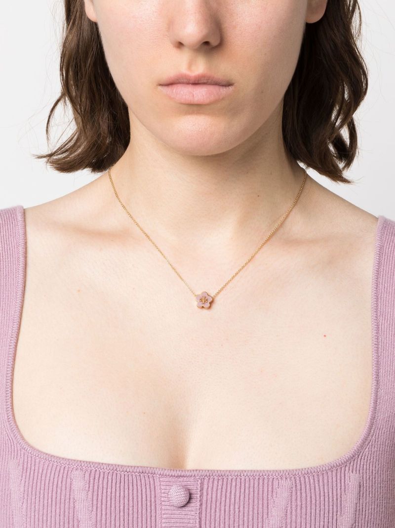 Gold-tone Flower Charm Necklace