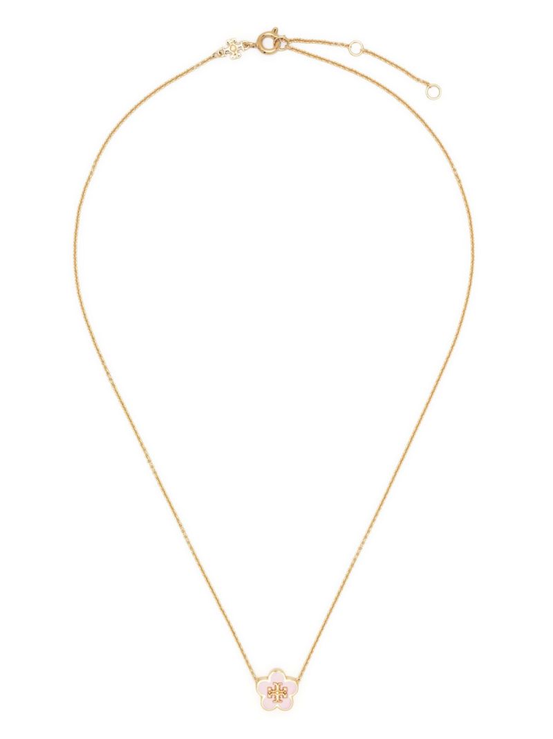 Gold-tone Flower Charm Necklace