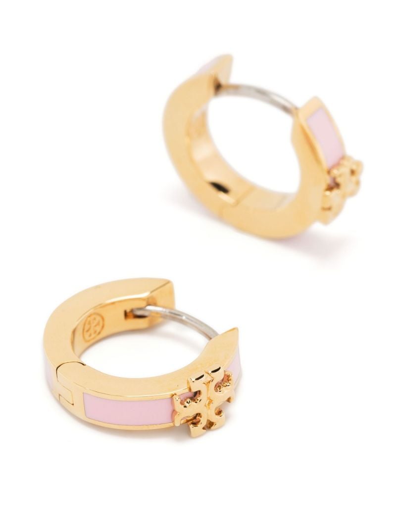 Gold-tone and Pink Kira Huggie Earrings