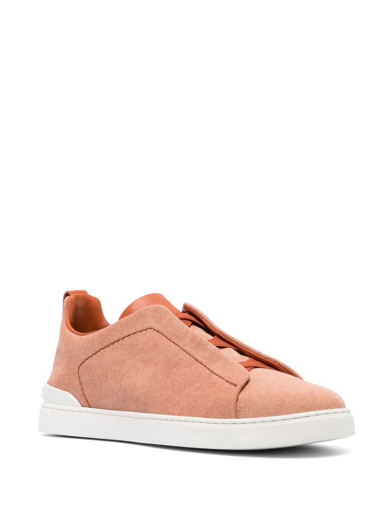 Brown Triple Stitch Low-top Sneakers