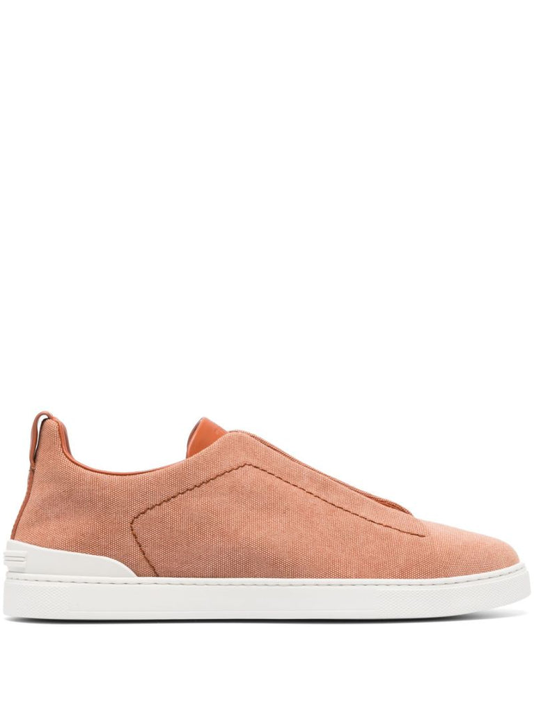 Brown Triple Stitch Low-top Sneakers