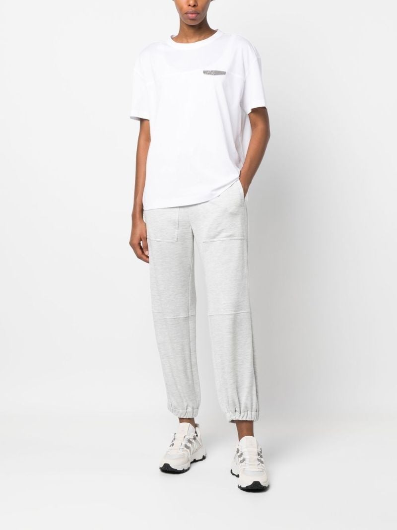 White Monili Embellished T-shirt