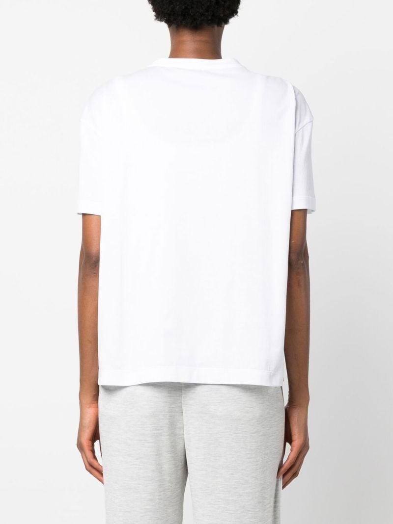 White Monili Embellished T-shirt