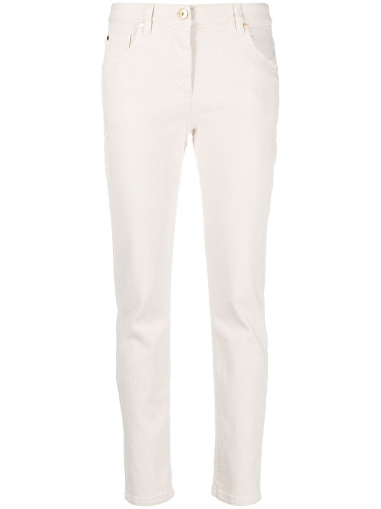 White Slim Fit Straight Jeans