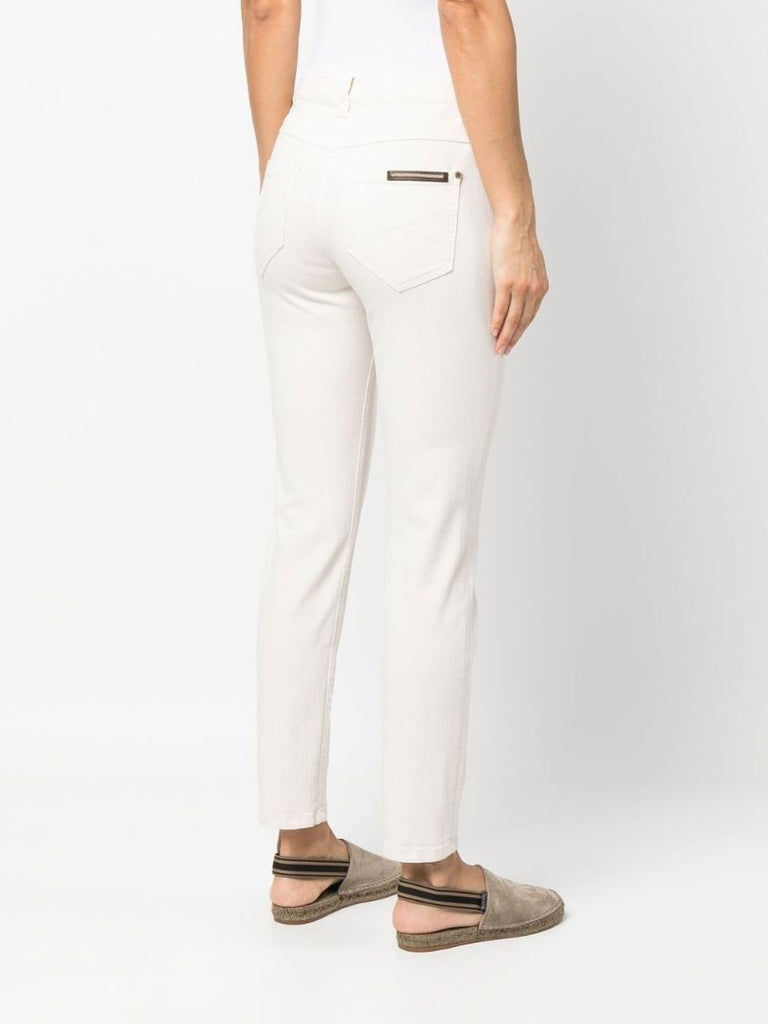 White Slim Fit Straight Jeans