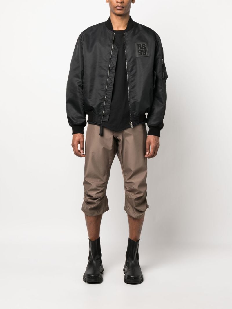 Black Logo Patch Bomber Jacket