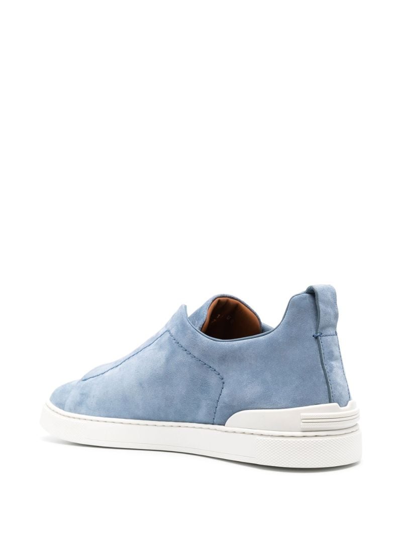 Blue Triple Stitch Low-top Suede Sneakers