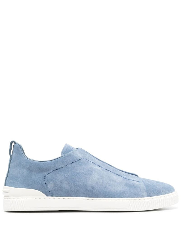 Blue Triple Stitch Low-top Suede Sneakers