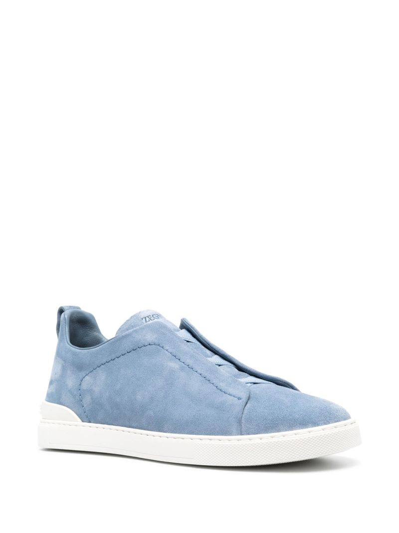 Blue Triple Stitch Low-top Suede Sneakers