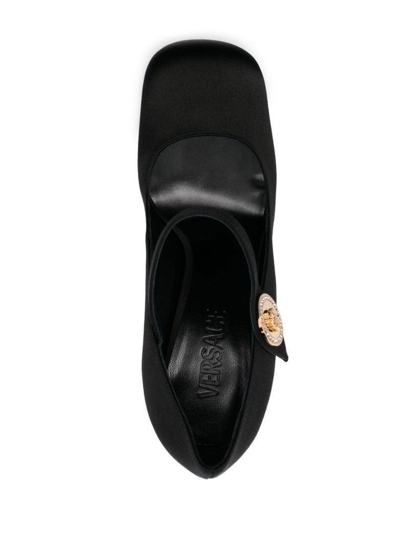 Black 115 Satin Mary Jane Pumps