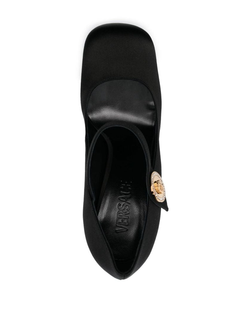 Black 115 Satin Mary Jane Pumps