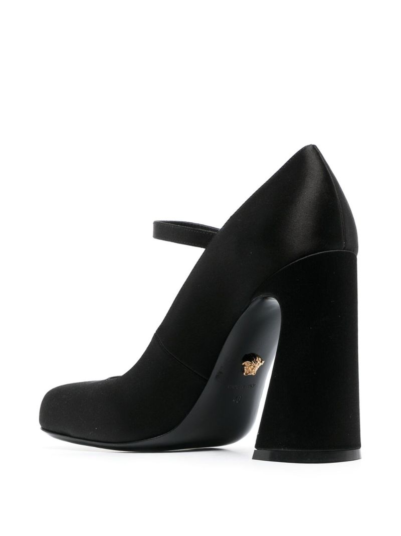 Black 115 Satin Mary Jane Pumps