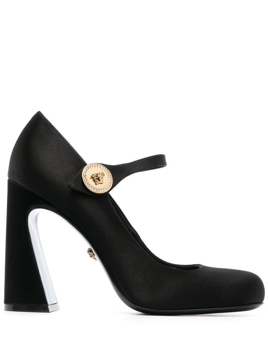 Black 115 Satin Mary Jane Pumps
