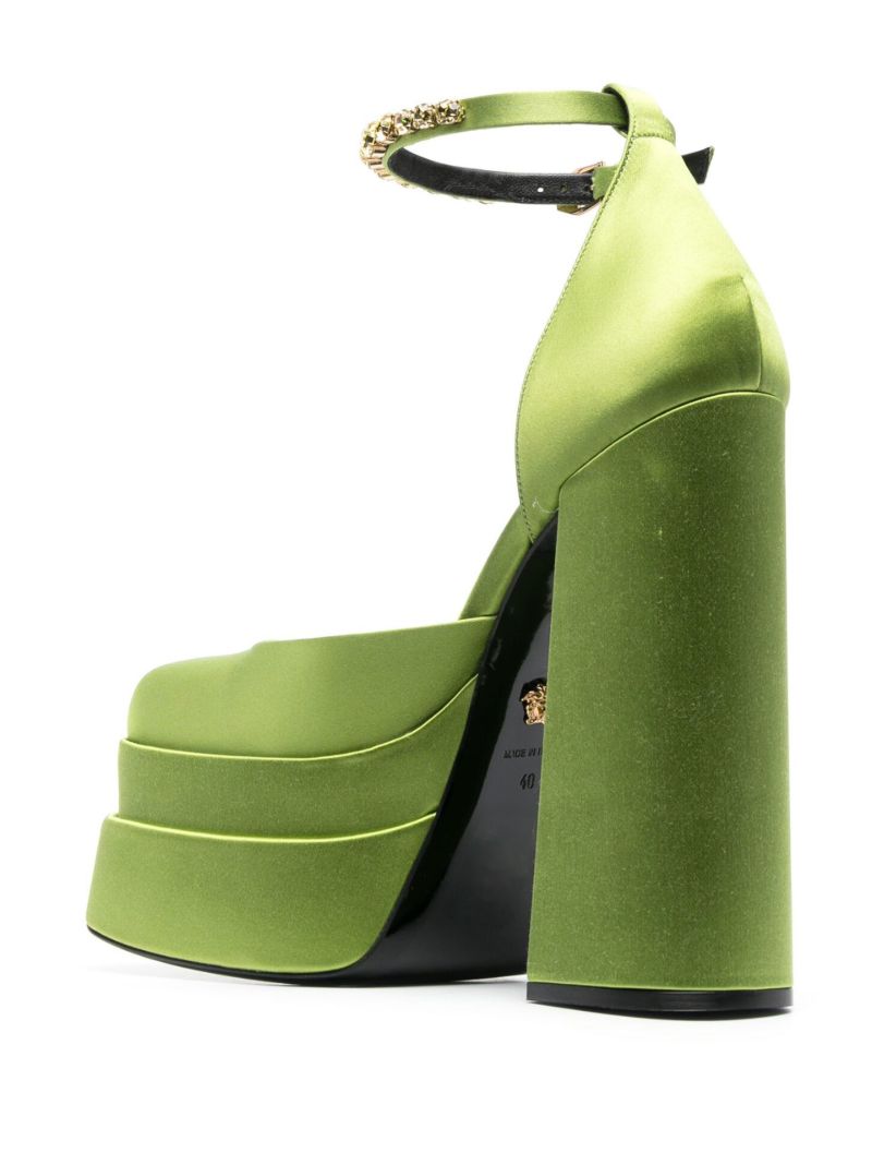 Green Aevitas 165 Satin Platform Pumps