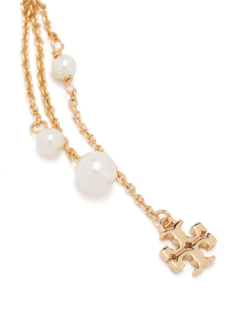 Gold-tone Kira Pearl Linear Drop Earrings