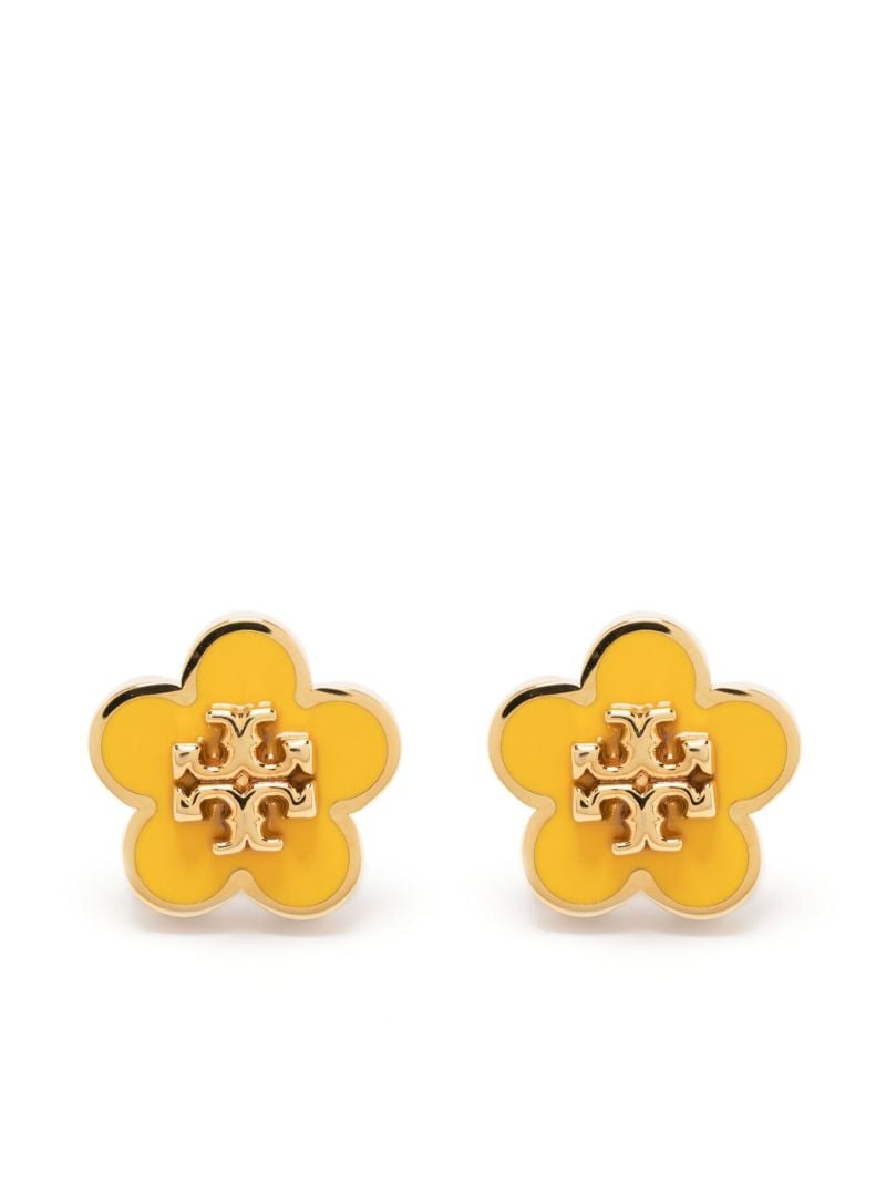 Gold-tone Flower Stud Earrings