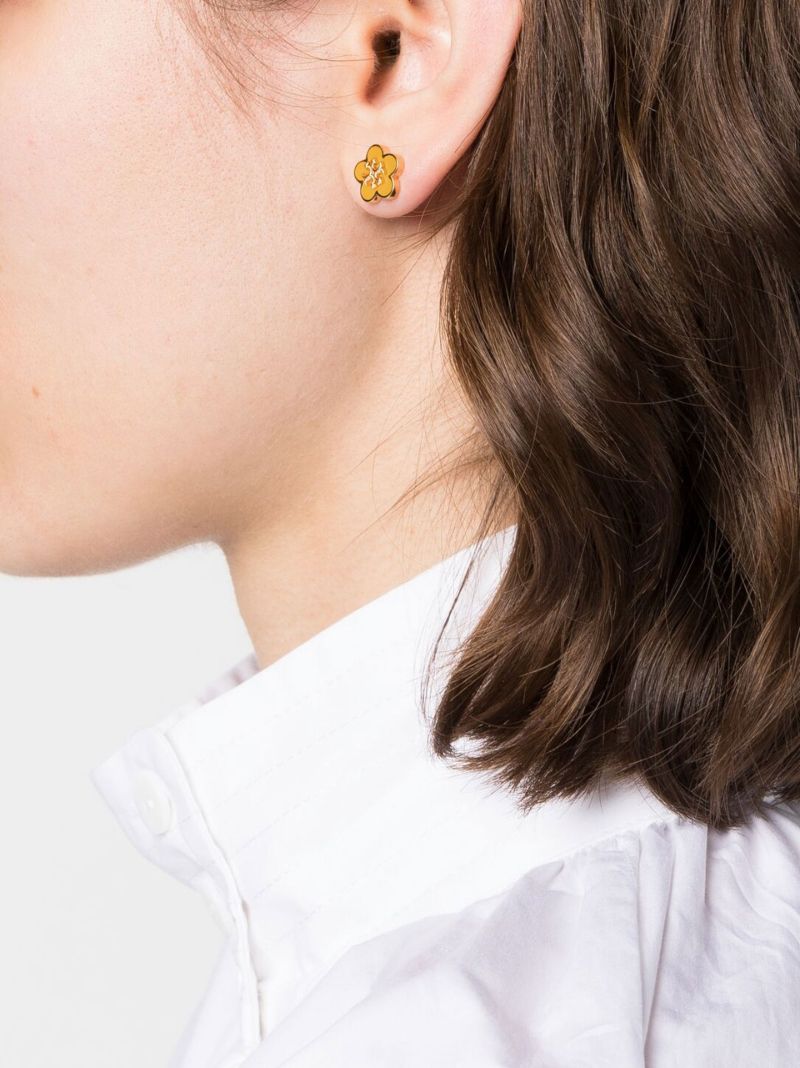 Gold-tone Flower Stud Earrings