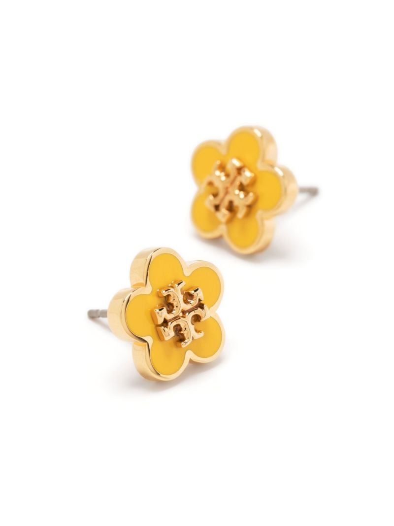Gold-tone Flower Stud Earrings