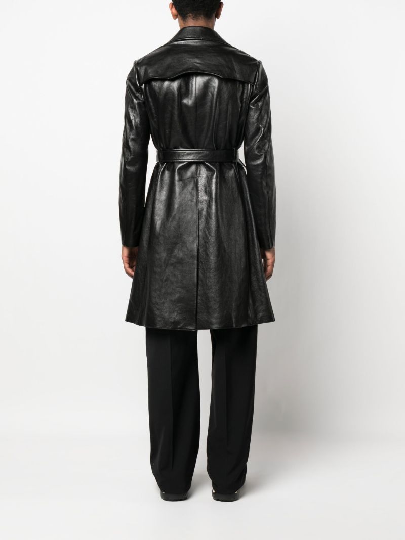 Black Leather Trench Coat