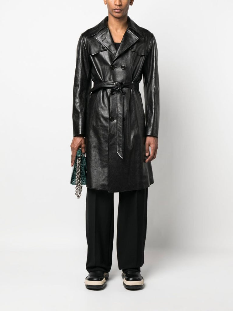 Black Leather Trench Coat