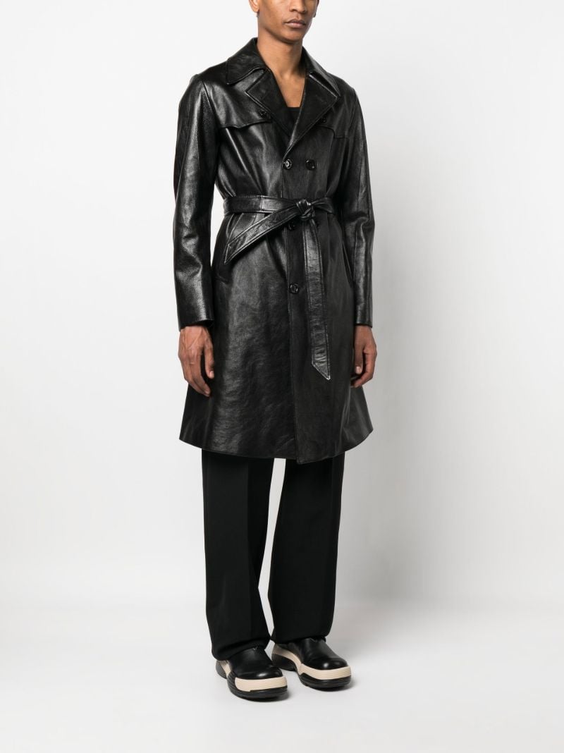Black Leather Trench Coat