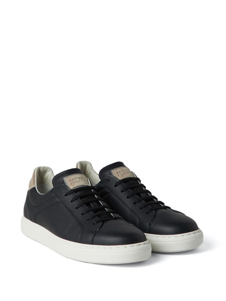 Black Low Top Leather Sneakers