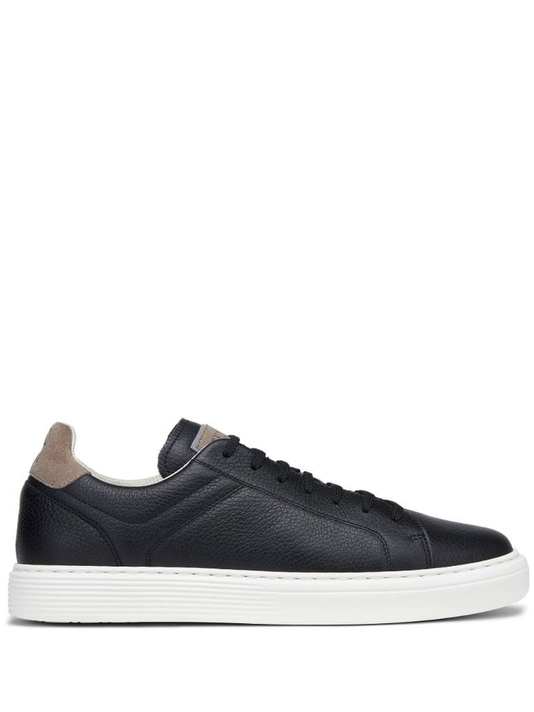 Black Low Top Leather Sneakers